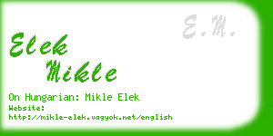 elek mikle business card